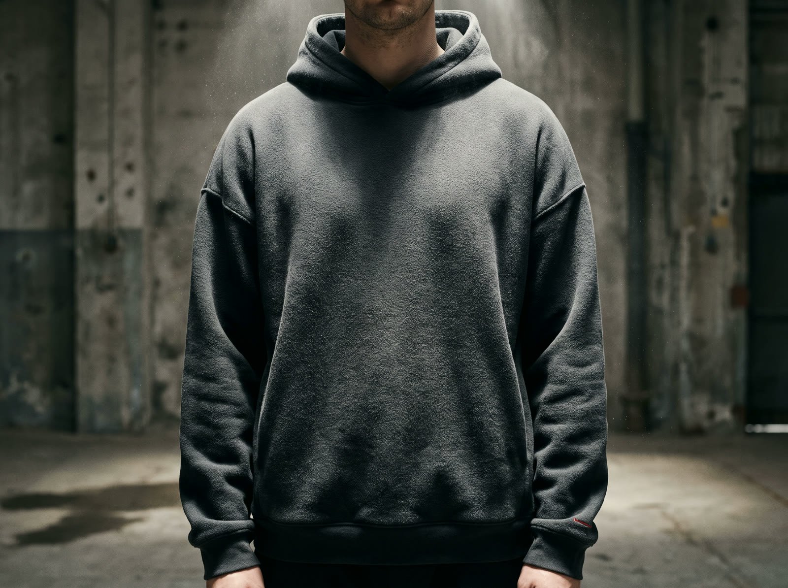La coupe oversize à épaule tombante du hoodie STRAINCO, vue de trois quarts